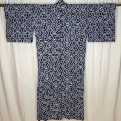 "Honeycomb Grid" Vintage Japanese Yukata