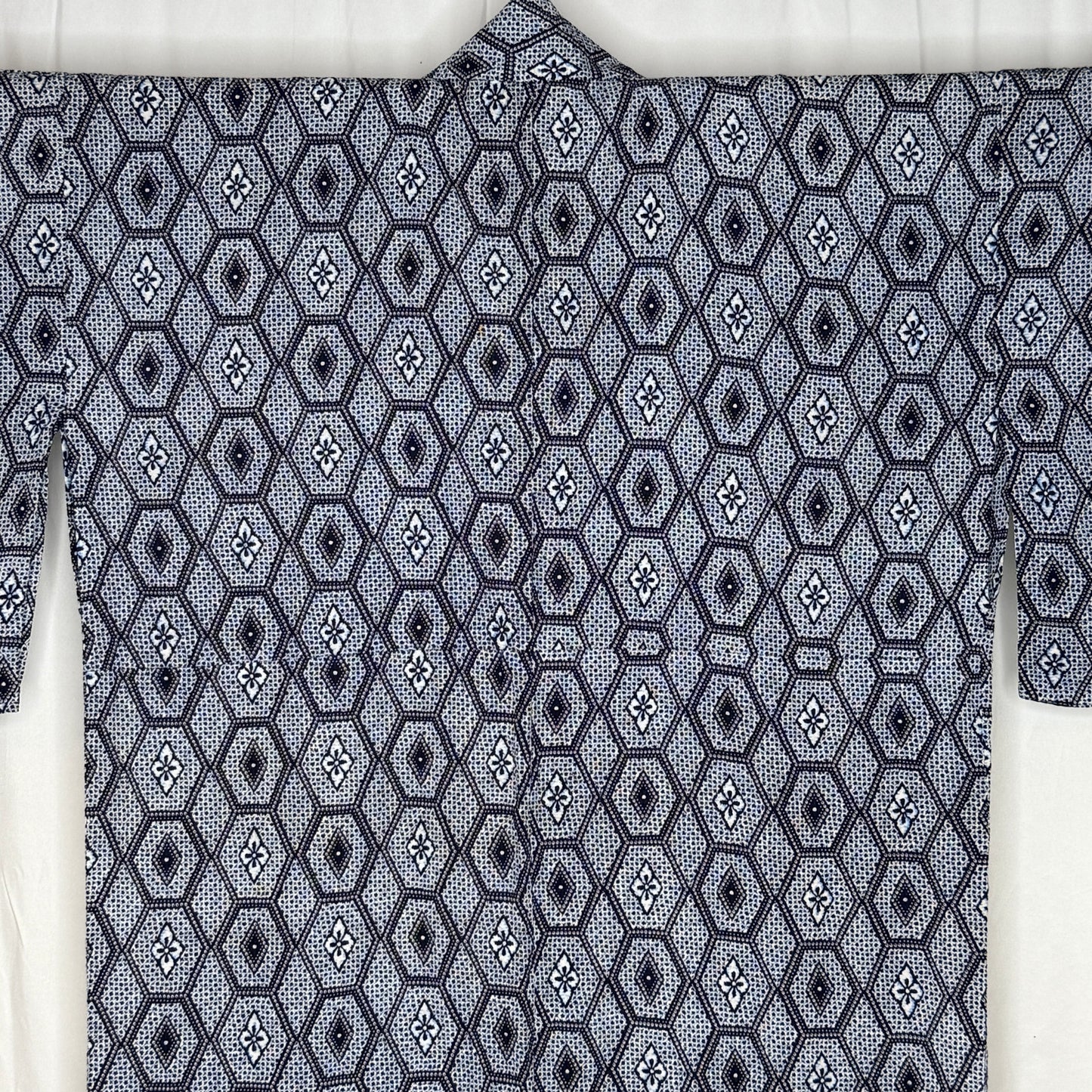 "Honeycomb Grid" Vintage Japanese Yukata