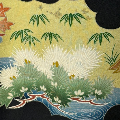 "Garden Reflections" Vintage Tomesode Kimono