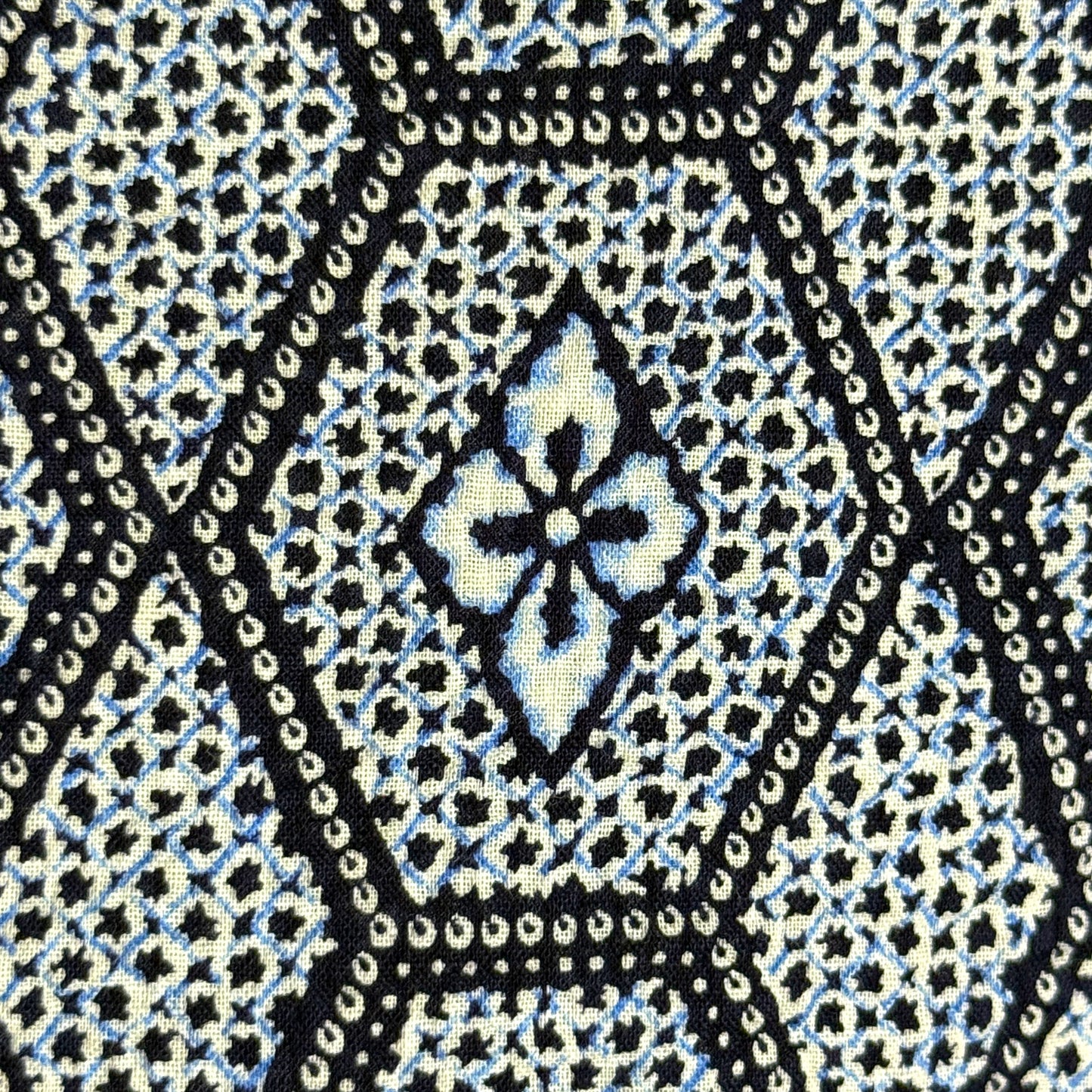 "Honeycomb Grid" Vintage Japanese Yukata