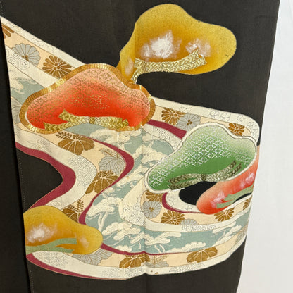 "River of Pines" Vintage Tomesode Kimono