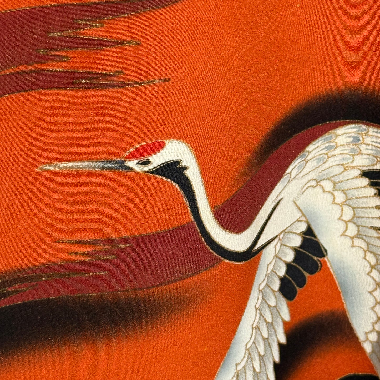 "Sunset Cranes" Vintage Tomesode Kimono