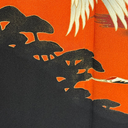 "Sunset Cranes" Vintage Tomesode Kimono