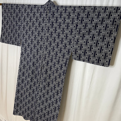 "Maze at Night" Vintage Japanese Yukata