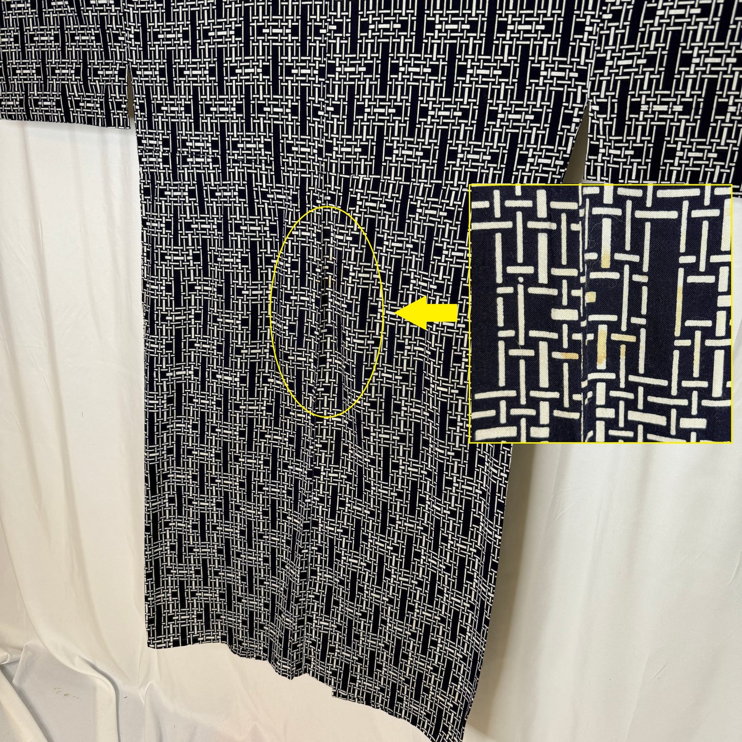 "Maze at Night" Vintage Japanese Yukata