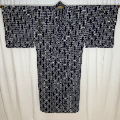 "Maze at Night" Vintage Japanese Yukata
