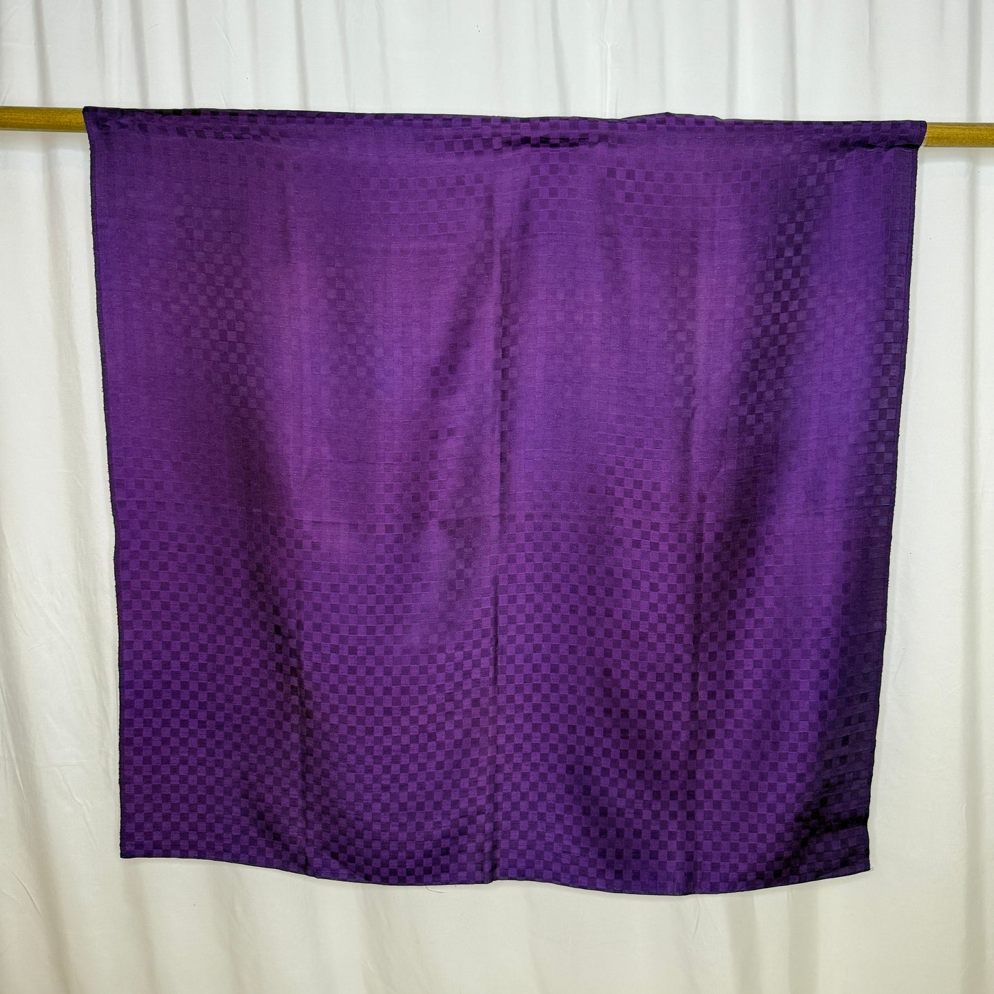 "Plum Checkerboard" Vintage Furoshiki (Large)