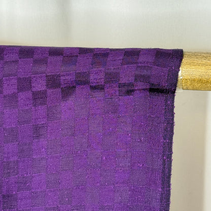 "Plum Checkerboard" Vintage Furoshiki (Large)