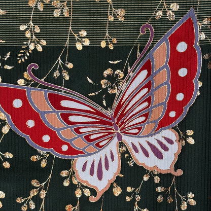 "Golden Flutter" Vintage Furisode Kimono