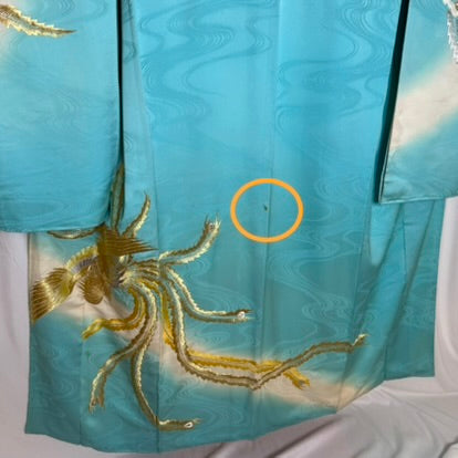 "Phoenix Lagoon" Vintage Furisode Kimono