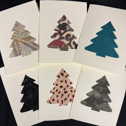 "Christmas Trees" Kimono Fabric Cards