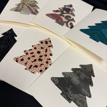 "Christmas Trees" Kimono Fabric Cards
