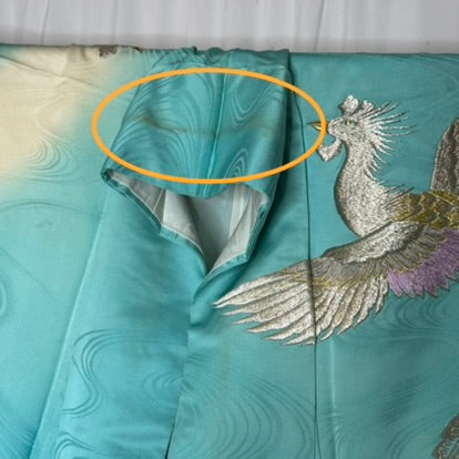 "Phoenix Lagoon" Vintage Furisode Kimono