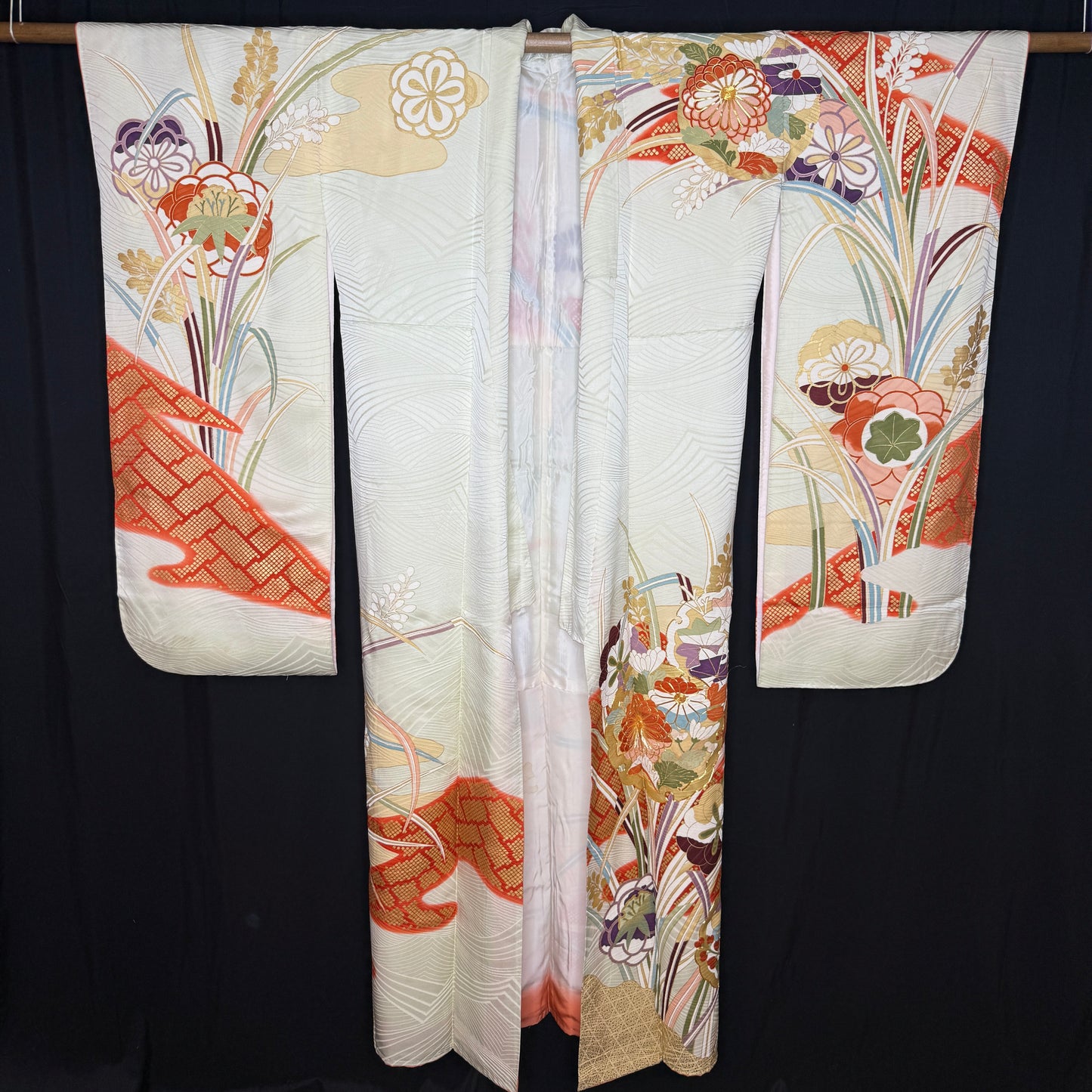 "Autumn Thicket" Vintage Furisode Kimono