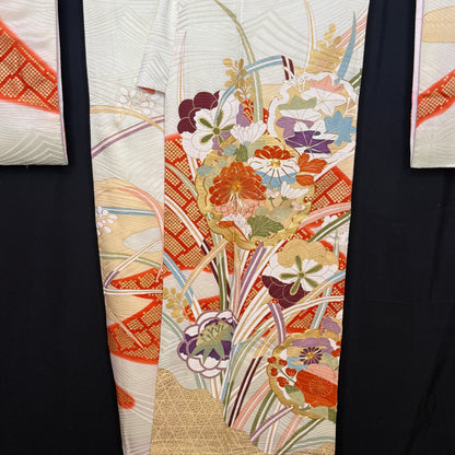 "Autumn Thicket" Vintage Furisode Kimono