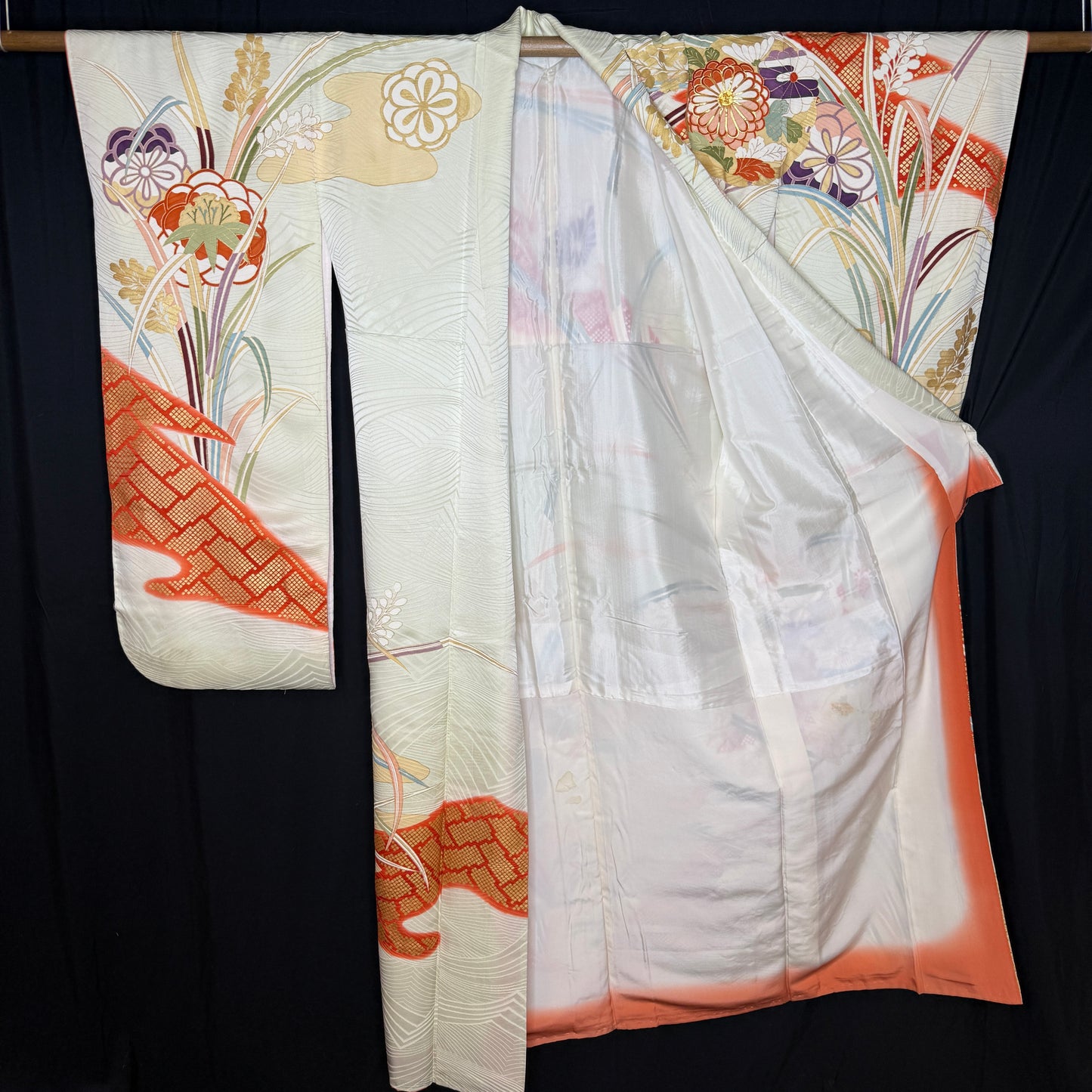 "Autumn Thicket" Vintage Furisode Kimono