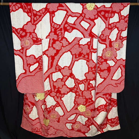 "Winter Bloom" Vintage Furisode Kimono