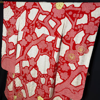 "Winter Bloom" Vintage Furisode Kimono