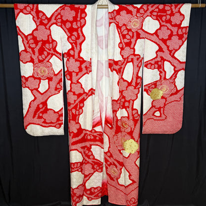 "Winter Bloom" Vintage Furisode Kimono