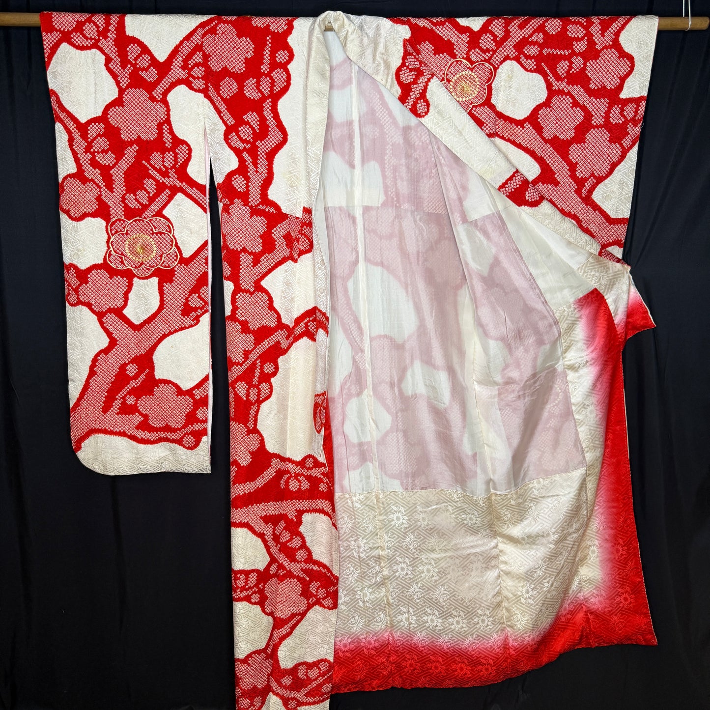 "Winter Bloom" Vintage Furisode Kimono