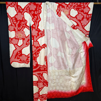 "Winter Bloom" Vintage Furisode Kimono