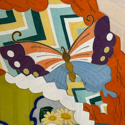 "Garden Fans" Vintage Furisode Kimono