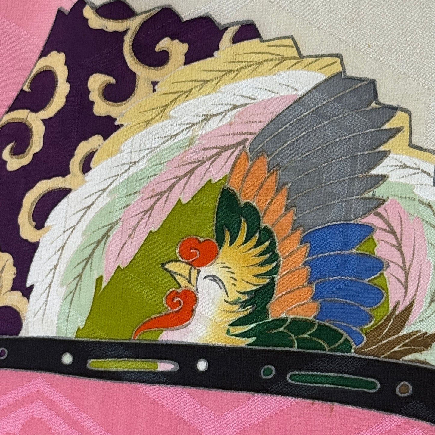 "Garden Fans" Vintage Furisode Kimono