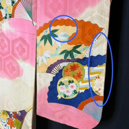 "Garden Fans" Vintage Furisode Kimono