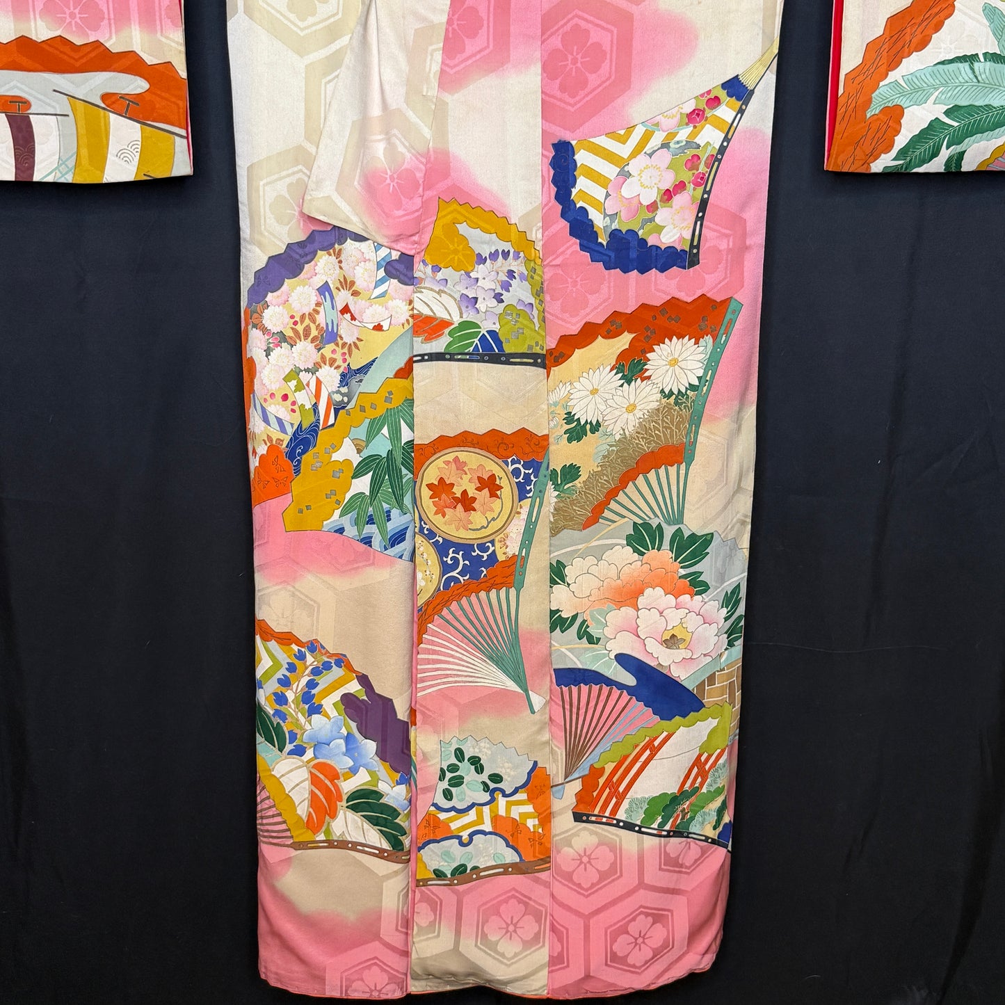 "Garden Fans" Vintage Furisode Kimono