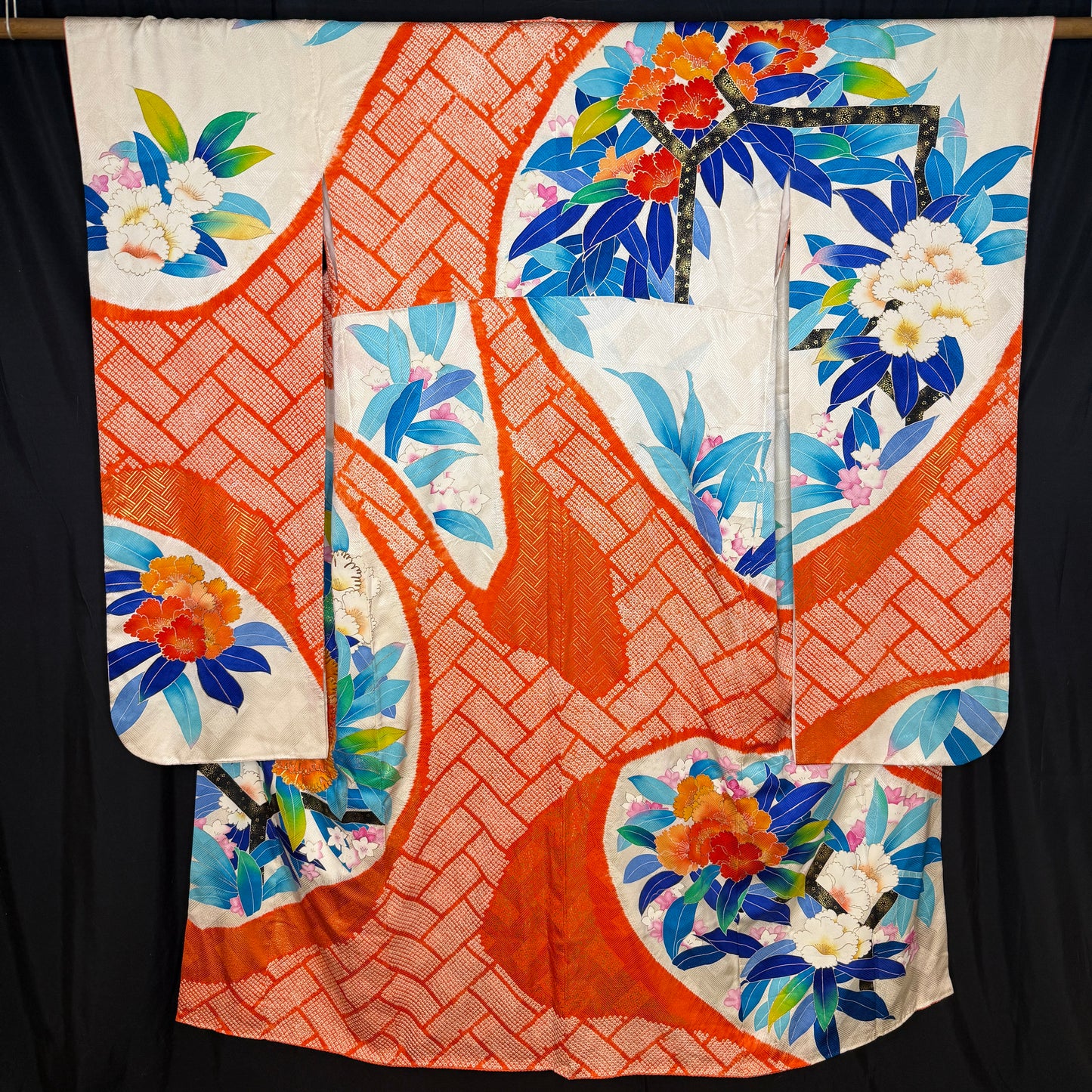 "Peony Pop" Vintage Furisode Kimono