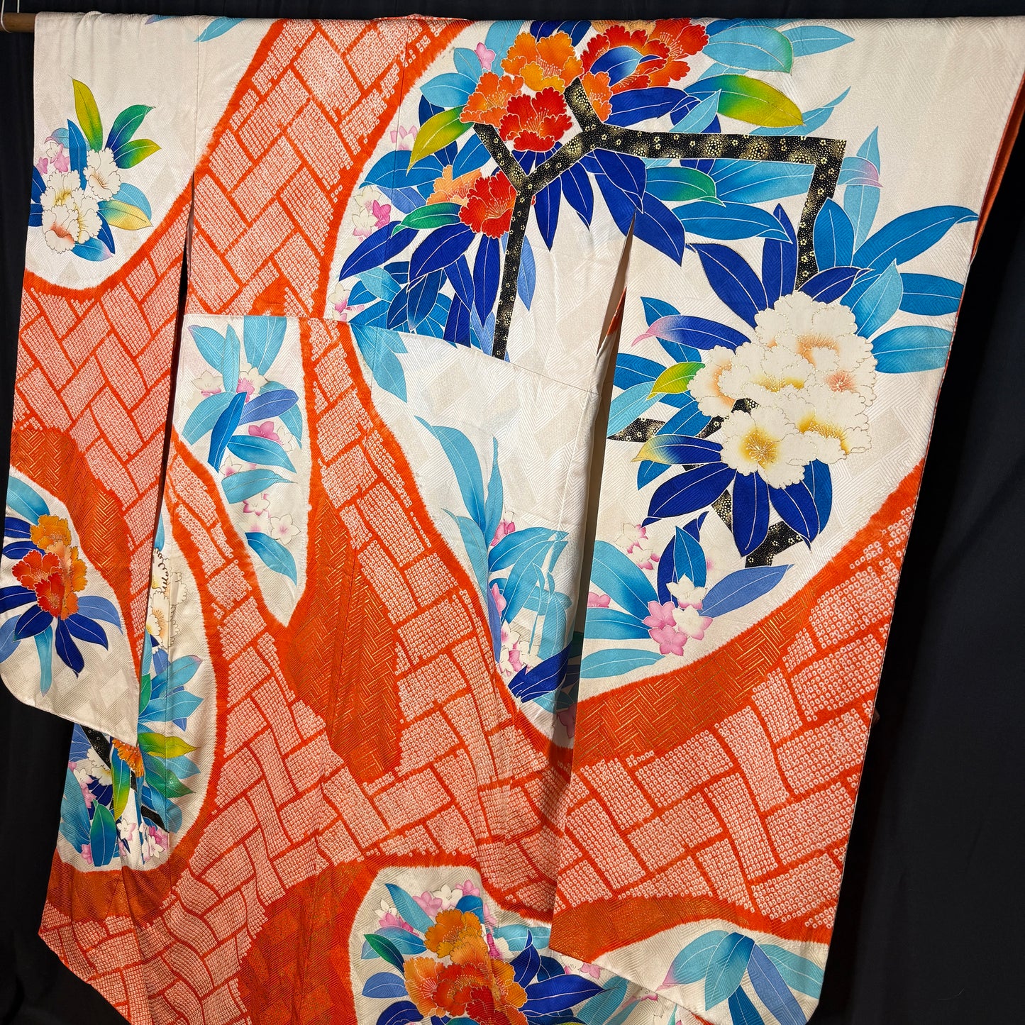 "Peony Pop" Vintage Furisode Kimono