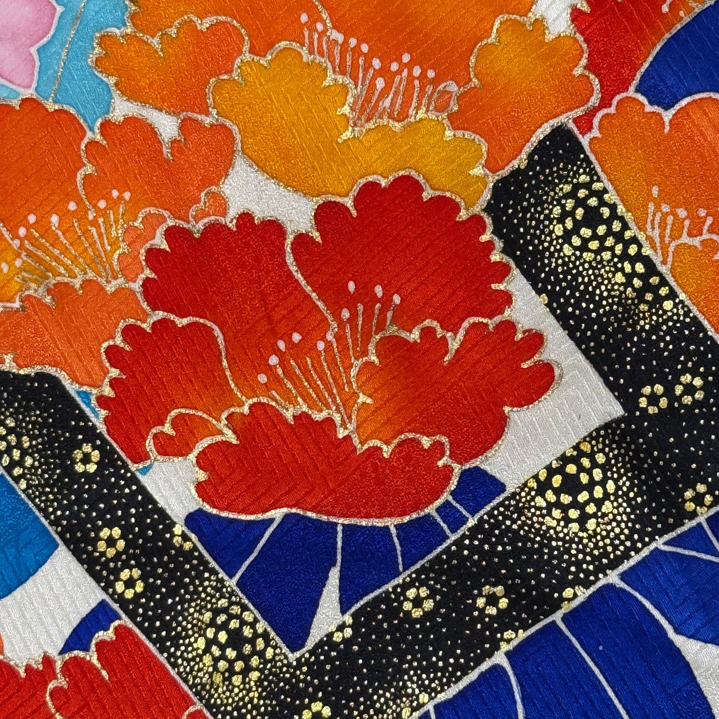 "Peony Pop" Vintage Furisode Kimono