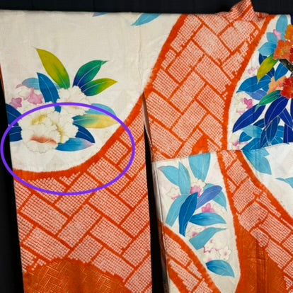 "Peony Pop" Vintage Furisode Kimono