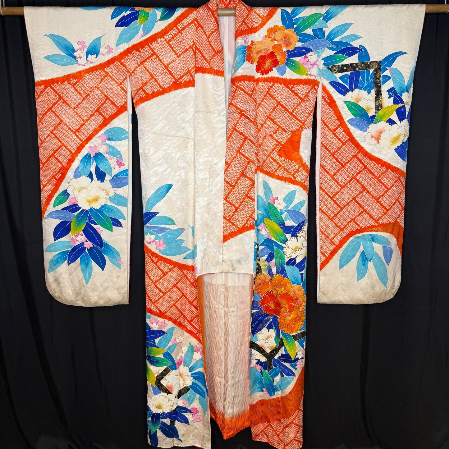 "Peony Pop" Vintage Furisode Kimono