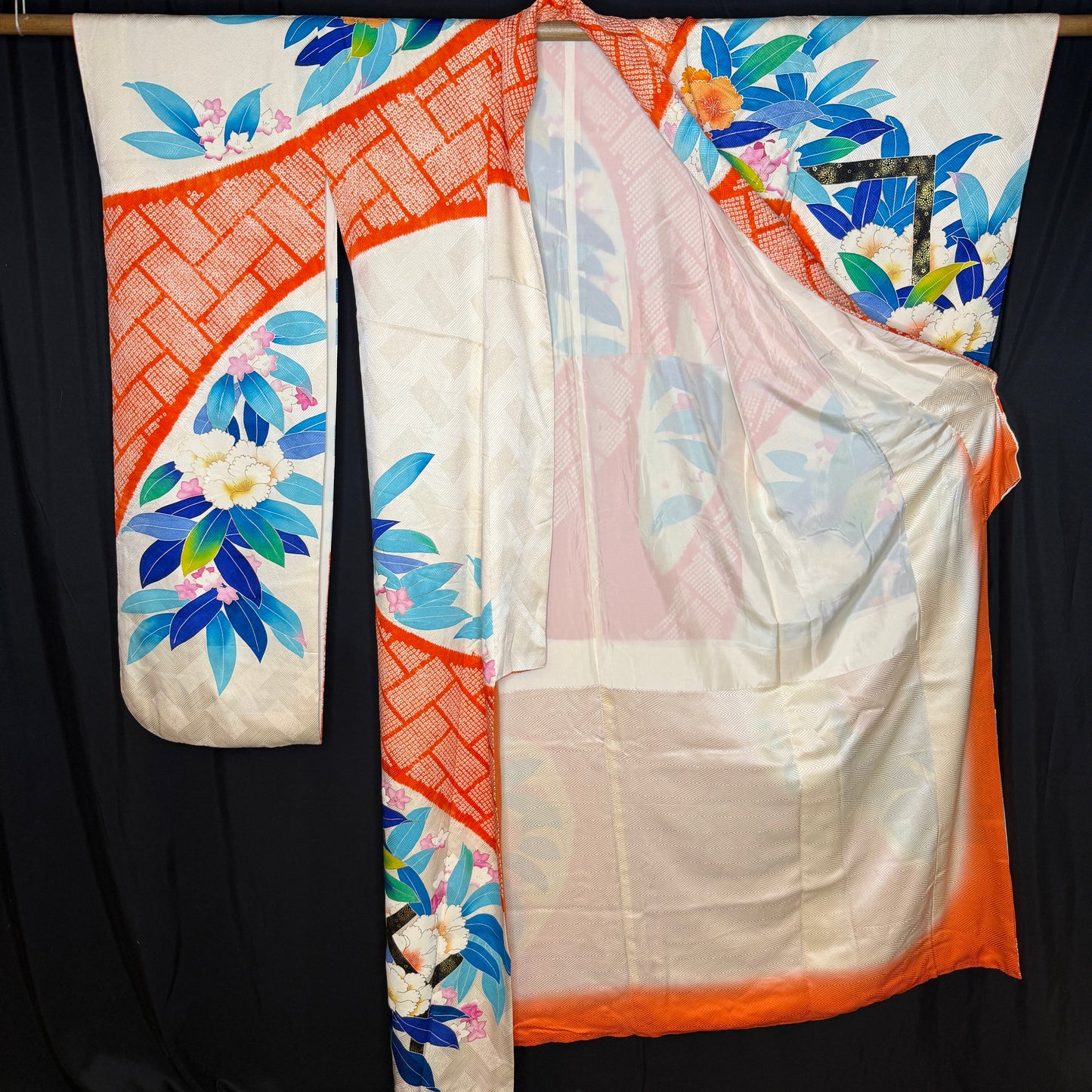 "Peony Pop" Vintage Furisode Kimono