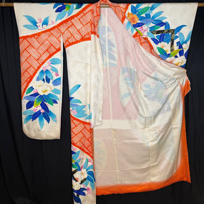 "Peony Pop" Vintage Furisode Kimono