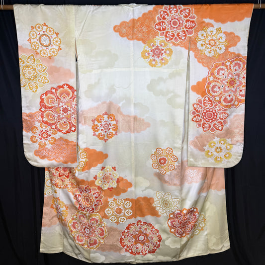 "Sunlit Clouds" Vintage Furisode Kimono