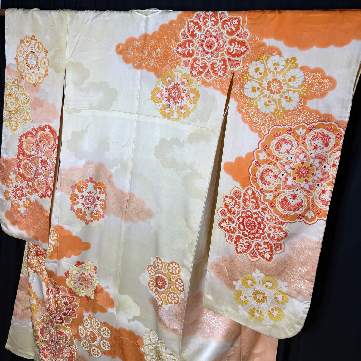 "Sunlit Clouds" Vintage Furisode Kimono