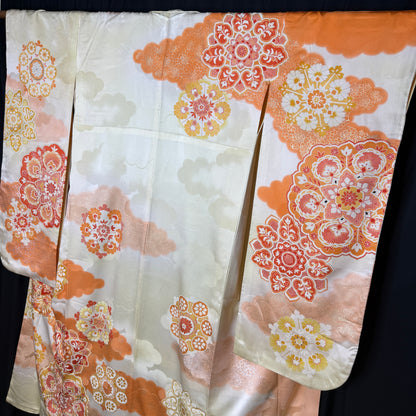 "Sunlit Clouds" Vintage Furisode Kimono
