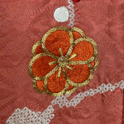 "Mums, Plum, Paulownia" Vintage Furisode Kimono