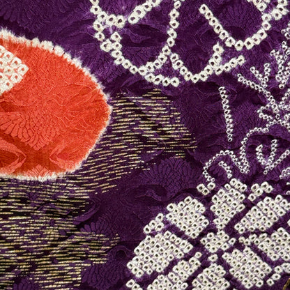 "Mums, Plum, Paulownia" Vintage Furisode Kimono