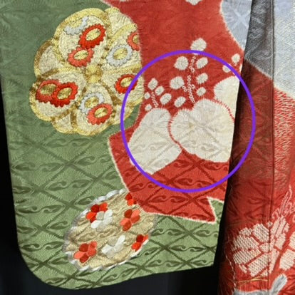 "Mums, Plum, Paulownia" Vintage Furisode Kimono