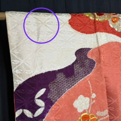 "Mums, Plum, Paulownia" Vintage Furisode Kimono