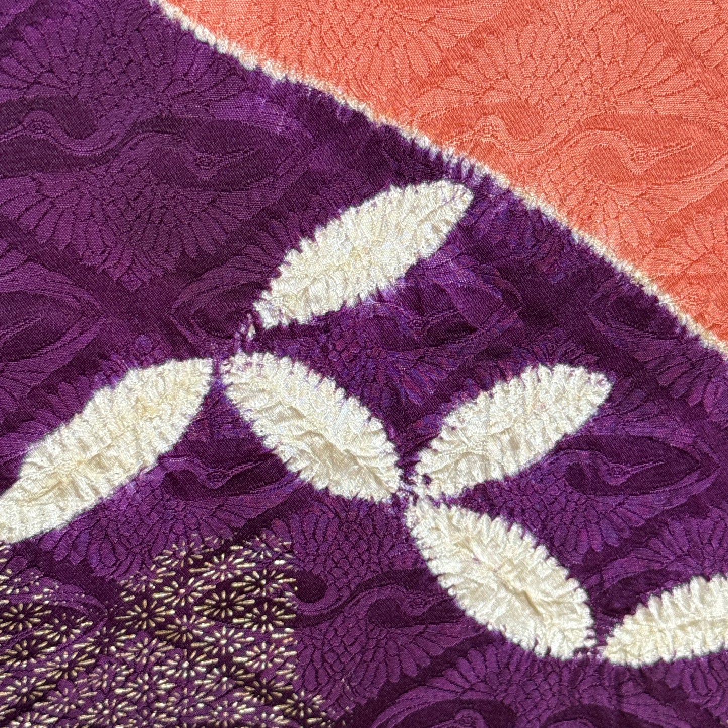 "Mums, Plum, Paulownia" Vintage Furisode Kimono