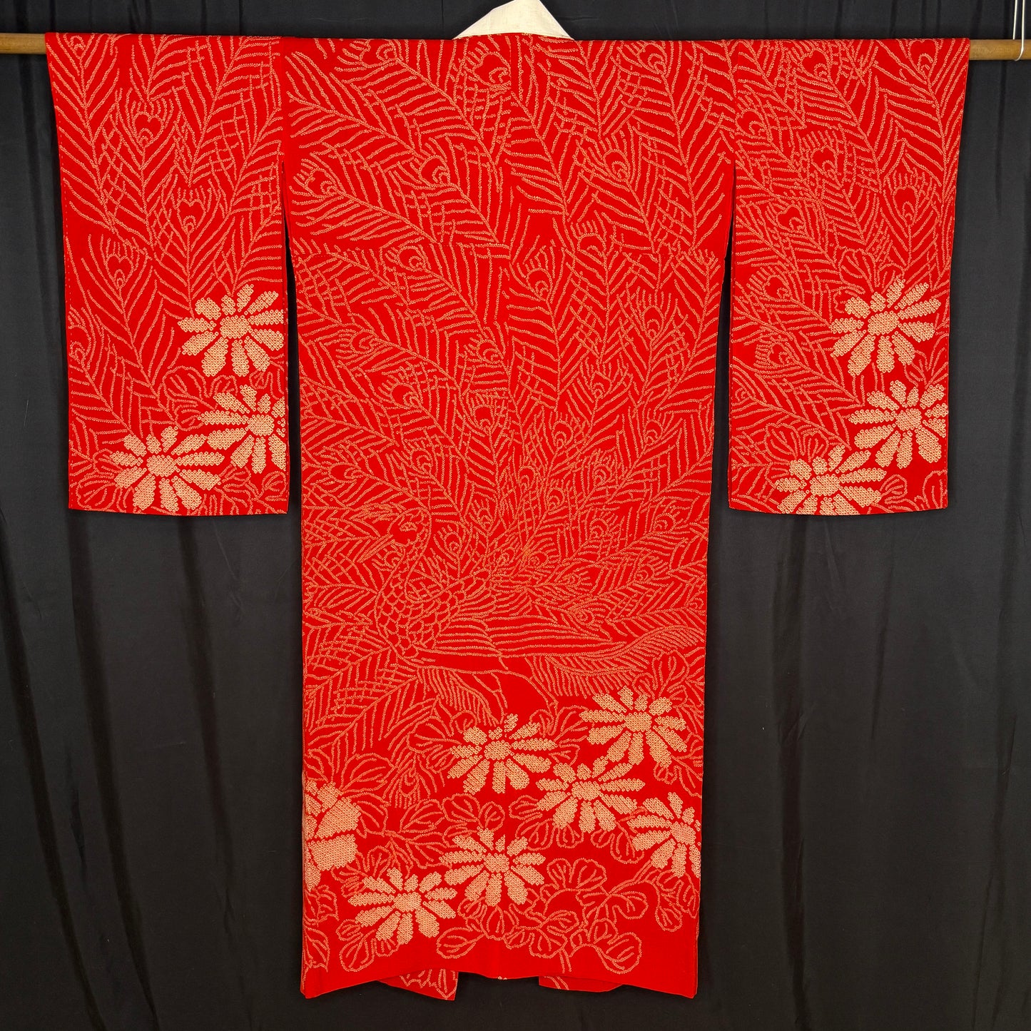 "Shibori Peacock" Vintage Juban Underkimono