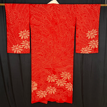 "Shibori Peacock" Vintage Juban Underkimono
