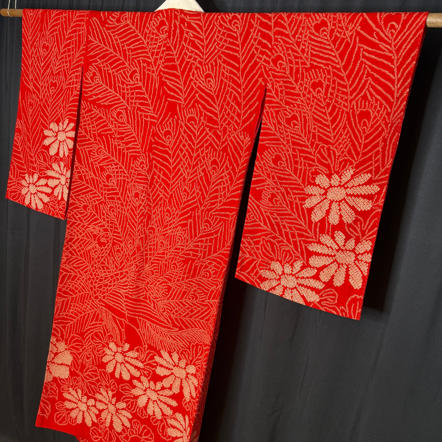 "Shibori Peacock" Vintage Juban Underkimono