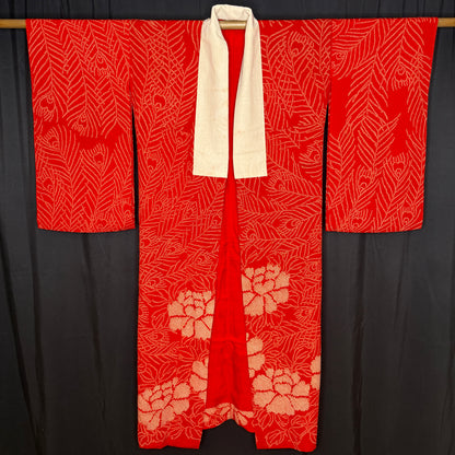 "Shibori Peacock" Vintage Juban Underkimono