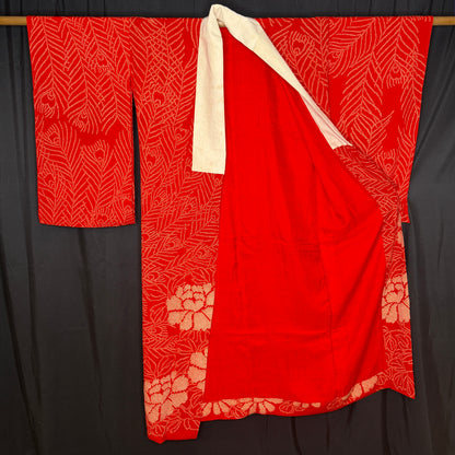 "Shibori Peacock" Vintage Juban Underkimono