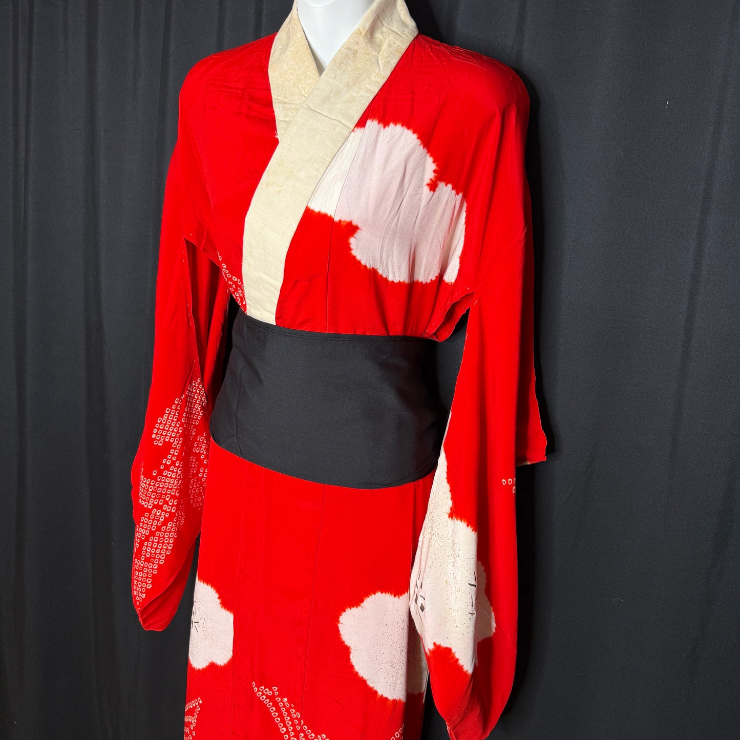 "Cranes in the Clouds" Vintage Juban Underkimono